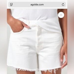 Agolde Parker Long Shorts - Panna Cotta